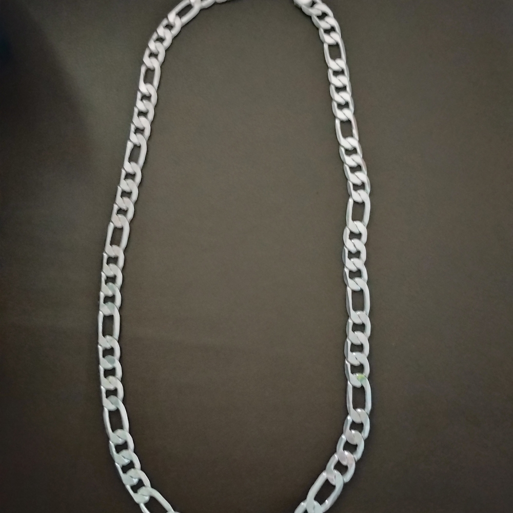 12mm 30in Sterling Silver Figaro Chain Necklace